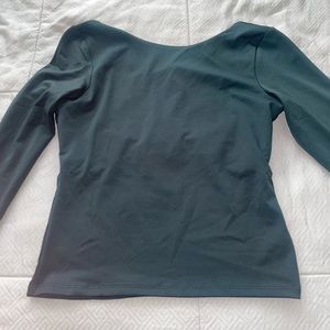 Long Sleeve Backless Top - Dark Green